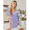 image:imageEkouaer Nightgowns for Women Cotton Night Gown Short Sleeve Sleep Shirts Button Victorian Night Dress Soft SleepwearPurple Dots