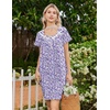 image:imageEkouaer Nightgowns for Women Cotton Night Gown Short Sleeve Sleep Shirts Button Victorian Night Dress Soft SleepwearPurple Dots