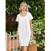image:imageEkouaer Nightgowns for Women Cotton Night Gown Short Sleeve Sleep Shirts Button Victorian Night Dress Soft SleepwearWhite