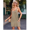 image:imageEkouaer Nightgowns for Women Cotton Sleepwear Sexy Sleep Shirt Adjustable Spaghetti Strap Night Gowns with Pockets S3XLCamel