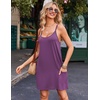 image:imageEkouaer Nightgowns for Women Cotton Sleepwear Sexy Sleep Shirt Adjustable Spaghetti Strap Night Gowns with Pockets S3XLEggplant Purple