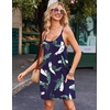 image:imageEkouaer Nightgowns for Women Cotton Sleepwear Sexy Sleep Shirt Adjustable Spaghetti Strap Night Gowns with Pockets S3XLGreen Blue Leaf