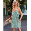 image:imageEkouaer Nightgowns for Women Cotton Sleepwear Sexy Sleep Shirt Adjustable Spaghetti Strap Night Gowns with Pockets S3XLGreen White Flower
