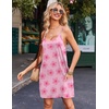 image:imageEkouaer Nightgowns for Women Cotton Sleepwear Sexy Sleep Shirt Adjustable Spaghetti Strap Night Gowns with Pockets S3XLPink Flowers