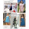 image:imageEkouaer Nightgowns for Women Cotton Sleepwear Sexy Sleep Shirt Adjustable Spaghetti Strap Night Gowns with Pockets S3XLRose Flower