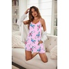 image:imageEkouaer Nightgowns for Women Cotton Sleepwear Sexy Sleep Shirt Adjustable Spaghetti Strap Night Gowns with Pockets S3XLRose Flowers