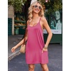 image:imageEkouaer Nightgowns for Women Cotton Sleepwear Sexy Sleep Shirt Adjustable Spaghetti Strap Night Gowns with Pockets S3XLRose Red
