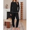 image:imageEkouaer Women Pajama Sets 2 Piece Long Sleeves and Joggers Sleepwear Set Soft Pjs Lounge Set with PocketsBlack