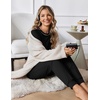 image:imageEkouaer Women Pajama Sets 2 Piece Long Sleeves and Joggers Sleepwear Set Soft Pjs Lounge Set with PocketsBlack