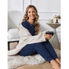 image:imageEkouaer Women Pajama Sets 2 Piece Long Sleeves and Joggers Sleepwear Set Soft Pjs Lounge Set with PocketsBlue Polka Dot