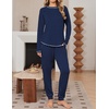 image:imageEkouaer Women Pajama Sets 2 Piece Long Sleeves and Joggers Sleepwear Set Soft Pjs Lounge Set with PocketsBlue Polka Dot