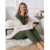image:imageEkouaer Women Pajama Sets 2 Piece Long Sleeves and Joggers Sleepwear Set Soft Pjs Lounge Set with PocketsDark Green