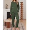 image:imageEkouaer Women Pajama Sets 2 Piece Long Sleeves and Joggers Sleepwear Set Soft Pjs Lounge Set with PocketsDark Green