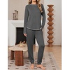 image:imageEkouaer Women Pajama Sets 2 Piece Long Sleeves and Joggers Sleepwear Set Soft Pjs Lounge Set with PocketsDark Grey