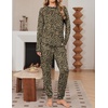 image:imageEkouaer Women Pajama Sets 2 Piece Long Sleeves and Joggers Sleepwear Set Soft Pjs Lounge Set with PocketsLeopard
