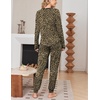 image:imageEkouaer Women Pajama Sets 2 Piece Long Sleeves and Joggers Sleepwear Set Soft Pjs Lounge Set with PocketsLeopard