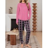 image:imageEkouaer Women Pajama Sets 2 Piece Long Sleeves and Joggers Sleepwear Set Soft Pjs Lounge Set with PocketsPink Plaid