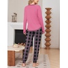 image:imageEkouaer Women Pajama Sets 2 Piece Long Sleeves and Joggers Sleepwear Set Soft Pjs Lounge Set with PocketsPink Plaid