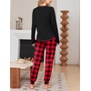 image:imageEkouaer Women Pajama Sets 2 Piece Long Sleeves and Joggers Sleepwear Set Soft Pjs Lounge Set with PocketsRed Plaid