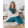 image:imageEkouaer Women Pajama Sets 2 Piece Long Sleeves and Joggers Sleepwear Set Soft Pjs Lounge Set with PocketsTeal