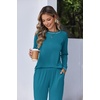 image:imageEkouaer Women Pajama Sets 2 Piece Long Sleeves and Joggers Sleepwear Set Soft Pjs Lounge Set with PocketsTeal