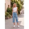 image:imageEkouaer Womens Capri Pajama Pants 2026 Wide Leg Lounge Sleep Pants Soft Comfy Drawstring Pj Bottoms with PocketsBlue Letter
