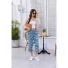 image:imageEkouaer Womens Capri Pajama Pants 2026 Wide Leg Lounge Sleep Pants Soft Comfy Drawstring Pj Bottoms with PocketsBlue Letter