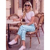 image:imageEkouaer Womens Capri Pajama Pants 2026 Wide Leg Lounge Sleep Pants Soft Comfy Drawstring Pj Bottoms with PocketsBlue Moon