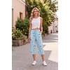 image:imageEkouaer Womens Capri Pajama Pants 2026 Wide Leg Lounge Sleep Pants Soft Comfy Drawstring Pj Bottoms with PocketsBlue Moon