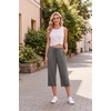 image:imageEkouaer Womens Capri Pajama Pants 2026 Wide Leg Lounge Sleep Pants Soft Comfy Drawstring Pj Bottoms with PocketsDark Heather Gray