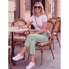 image:imageEkouaer Womens Capri Pajama Pants 2026 Wide Leg Lounge Sleep Pants Soft Comfy Drawstring Pj Bottoms with PocketsLight Green