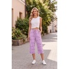 image:imageEkouaer Womens Capri Pajama Pants 2026 Wide Leg Lounge Sleep Pants Soft Comfy Drawstring Pj Bottoms with PocketsPink Love
