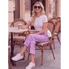 image:imageEkouaer Womens Capri Pajama Pants 2026 Wide Leg Lounge Sleep Pants Soft Comfy Drawstring Pj Bottoms with PocketsPink Love