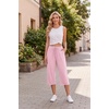 image:imageEkouaer Womens Capri Pajama Pants 2026 Wide Leg Lounge Sleep Pants Soft Comfy Drawstring Pj Bottoms with PocketsSolid Pink