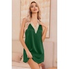 image:imageEkouaer Womens Satin V Neck Nightgown Sleeveless Tank Sleepwear NightdressDark Green