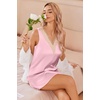 image:imageEkouaer Womens Satin V Neck Nightgown Sleeveless Tank Sleepwear NightdressDark Pink