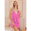 image:imageEkouaer Womens Satin V Neck Nightgown Sleeveless Tank Sleepwear NightdressRose Red Leopard