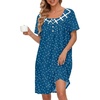 image:imageEkouaer Nightgowns for Women Cotton Night Gown Short Sleeve Sleep Shirts Button Victorian Night Dress Soft SleepwearBlue Dog Paw
