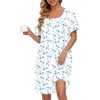 White Blue Florals