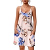 image:imageEkouaer Nightgowns for Women Cotton Sleepwear Sexy Sleep Shirt Adjustable Spaghetti Strap Night Gowns with Pockets S3XLWhite Blue Flower