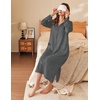 image:imageEkouaer Waffle Robes for Women Long Zipper Bathrobes Lightweight House Coat Soft Sleepwear with Pockets Loungewear SXXLDeep Gray