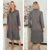 image:imageEkouaer Waffle Robes for Women Long Zipper Bathrobes Lightweight House Coat Soft Sleepwear with Pockets Loungewear SXXLDeep Gray