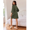 image:imageEkouaer Women Robes Waffle Knee Length Bathrobe Lightweight Soft Sleepwear V neck 34 Sleeve Casual Ladies Loungewear SXXLArmy Green