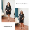 image:imageEkouaer Women Robes Waffle Knee Length Bathrobe Lightweight Soft Sleepwear V neck 34 Sleeve Casual Ladies Loungewear SXXLBlack