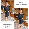image:imageEkouaer Women Robes Waffle Knee Length Bathrobe Lightweight Soft Sleepwear V neck 34 Sleeve Casual Ladies Loungewear SXXLBlack