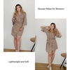 image:imageEkouaer Women Robes Waffle Knee Length Bathrobe Lightweight Soft Sleepwear V neck 34 Sleeve Casual Ladies Loungewear SXXLKhaki