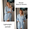 image:imageEkouaer Women Robes Waffle Knee Length Bathrobe Lightweight Soft Sleepwear V neck 34 Sleeve Casual Ladies Loungewear SXXLLight Blue