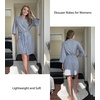 image:imageEkouaer Women Robes Waffle Knee Length Bathrobe Lightweight Soft Sleepwear V neck 34 Sleeve Casual Ladies Loungewear SXXLLight Grey