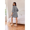 image:imageEkouaer Women Robes Waffle Knee Length Bathrobe Lightweight Soft Sleepwear V neck 34 Sleeve Casual Ladies Loungewear SXXLLight Grey