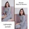 image:imageEkouaer Women Robes Waffle Knee Length Bathrobe Lightweight Soft Sleepwear V neck 34 Sleeve Casual Ladies Loungewear SXXLLight Grey